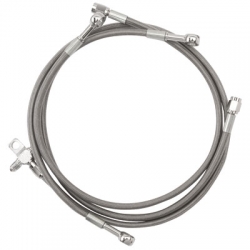 Streamline Front Steel Braided Brake Line Silver Yamaha Raptor 250 and 250R