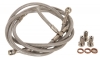 Tusk Front ATV Steel Braided Brake Line Silver Suzuki Z 400